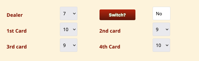 Blackjack Switch Calculator Screenshot 1